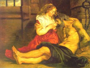 Roman Charity - Peter Paul Rubens oil painting