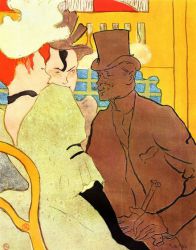 The Englishman at the Moulin Rouge - Henri De Toulouse-Lautrec Oil Painting