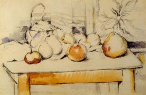 Ginger Jar and Fruit on a Table -   Paul Cezanne Oil Painting