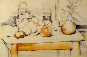 Ginger Jar and Fruit on a Table - Paul Cezanne Oil Painting