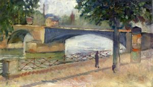 View of the Seine at Saint-Cloud - Edvard Munch Oil Painting