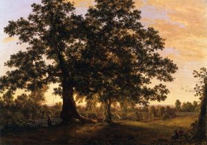 The Charter Oak at Hartford -   Frederic Edwin Church Oil Painting