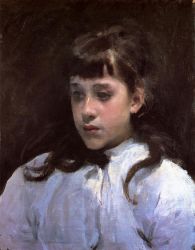 Young Girl Wearing a White Muslin Blouse - John Singer Sargent Oil Painting