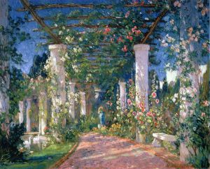 Pergola at the Hotel Samarkand, Santa Barbara - Colin Campbell Cooper Oil Painting