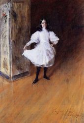 Portrait of the Artist\'s Daughter (Dorothy) -  William Merritt Chase Oil Painting Mary Cassatt Oil Painting