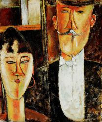 Bride and Groom II - Amedeo Modigliani Oil Painting