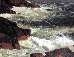 Rough Surf, Mount Desert Island -   Frederic Edwin Church Oil Painting