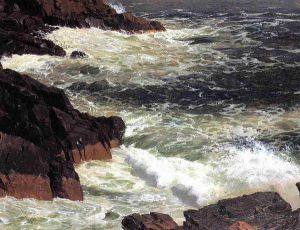 Rough Surf, Mount Desert Island - Frederic Edwin Church Oil Painting