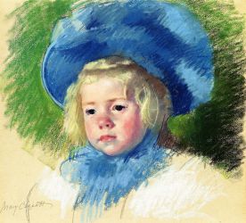 Head of Simone in a Large Plumes Hat, Looking Left - Mary Cassatt Oil Painting