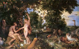 Adam and Eve in Worthy Paradise - Peter Paul Rubens oil painting