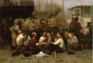 The Longshoremen\'s Noon -   John George Brown Oil Painting