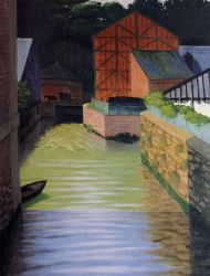 Part of the Town of Pont-Audemer - Oil Painting Reproduction On Canvas