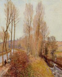 Path along the Loing Canal -   Alfred Sisley Oil Painting