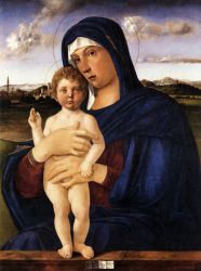 Madonna with Blessing Child - Giovanni Bellini Oil Painting