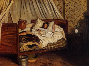 The Improvised Field Hospital - Jean Frederic Bazille Oil Painting