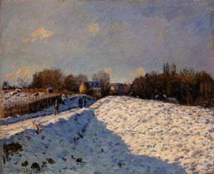 The Effect of Snow at Argenteuil - Alfred Sisley Oil Painting