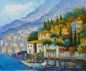 Italy at Dusk - Oil Painting Reproduction On Canvas