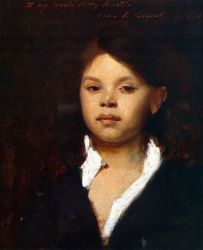 Head of an Italian Girl -  John Singer Sargent Oil Painting