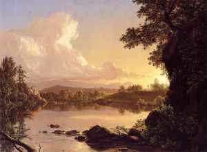 Scene on the Catskill Creek, New York -  Frederic Edwin Church Oil Painting