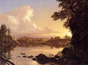 Scene on the Catskill Creek, New York - Frederic Edwin Church Oil Painting