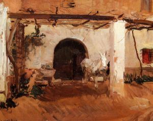Casa de Huerta, Valencia (study) - Joaquin Sorolla y Bastida Oil Painting