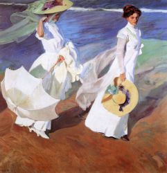 Promenade by the Sea - Oil Painting Reproduction On Canvas