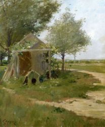 The Back Yard, Shinnecock, Long Island, New York - William Merritt Chase Oil Painting