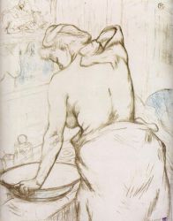 Elles: Woman at Her Toilette, Washing Herself - Oil Painting Reproduction On Canvas