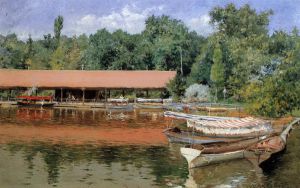 Boat House, Prospect Park -  William Merritt Chase Oil Painting