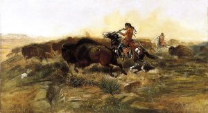 Wild Meat for Wild Men -   Charles Marion Russell Oil Painting