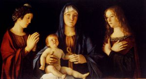 Virgin And Child Between St. Catherine And St. Mary Magdalen - Giovanni Bellini Oil Painting
