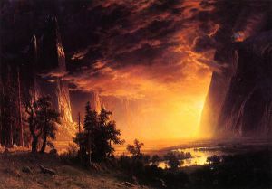 Sunset in the Yosemite Valley - Albert Bierstadt Oil Painting