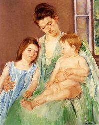 Young Mother and Two Children -  Mary Cassatt oil painting,