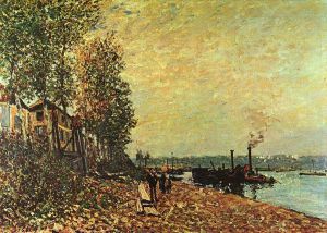 The Tugboat - Alfred Sisley Oil Painting