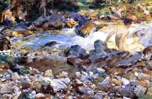 Mountain Stream -   John Singer Sargent Oil Painting