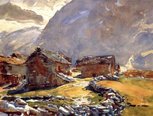 Simplon Pass: Chalets - John Singer Sargent Oil Painting