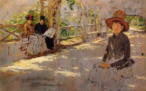 Women under Trellis (unfinished) - Oil Painting Reproduction On Canvas