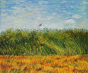 Edge of a Wheat Field with Poppies and a Lark - Vincent Van Gogh Oil Painting