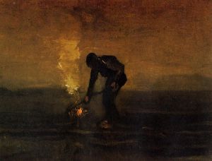 Peasant Burning Weeds - Vincent Van Gogh Oil Painting