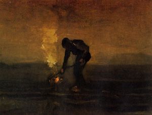 Peasant Burning Weeds -  Vincent Van Gogh Oil Painting