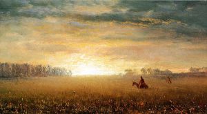 Sunset of the Prairies -   Albert Bierstadt Oil Painting