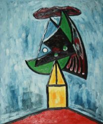 Harlequin (Project for a Monument) -   Pablo Picasso Oil Painting