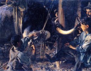 Shoeing the Ox -  John Singer Sargent Oil Painting