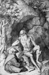 St. Onufrij instruct monk -   Peter Paul Rubens Oil Painting