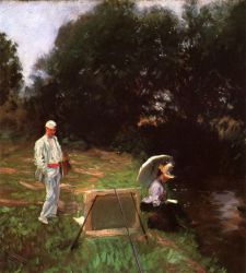 Dennis Miller Bunker Painting at Calcot -   John Singer Sargent oil painting