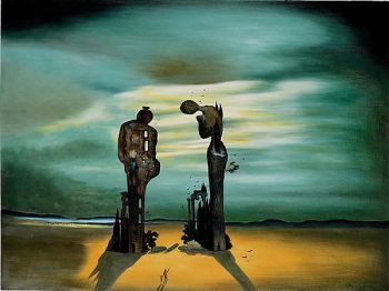 Archaeological Reminiscence of Millet's Angelus - Salvador Dali Oil Painting