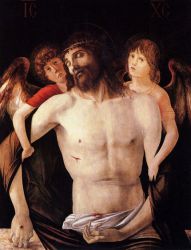 The Dead Christ Supported by Two Angels -  Giovanni Bellini Oil Painting