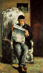 Louis-Auguste Cezanne, Father of the Artist, Reading 'l'Evenement' - Paul Cezanne Oil Painting