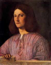 The Berlin Portrait of a Man - Giorgio Barbarelli da Castelfranco Oil Painting