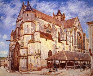 The Church at Moret, Afternoon - Alfred Sisley Oil Painting
